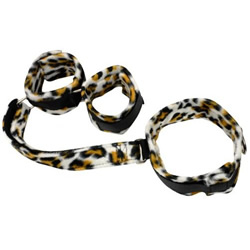 虜(とりこ)背面首手枷(ヒョウ柄) 【SM-0735】