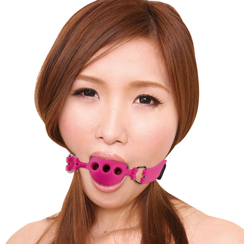 虜プレミアム　口枷(大)桃 【SM-0895】
