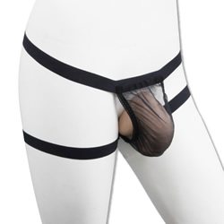 ★ワイルドメッシュ ダブルバンドTバックショーツ　ブラック【TOC71675BK】