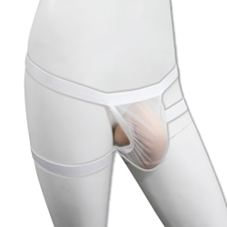 ★ワイルドメッシュ ダブルバンドTバックショーツ　ホワイト【TOC71675WH】