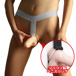 ★T字固定バンド付きシリコンペニスリング　ホワイト【TOR71858WH】