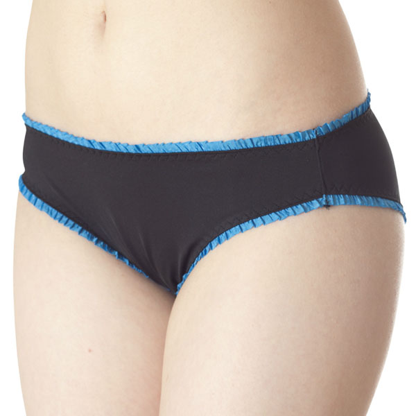 ブルーフリルトリムレギュラーフィットショーツ ブラック【PS010980】