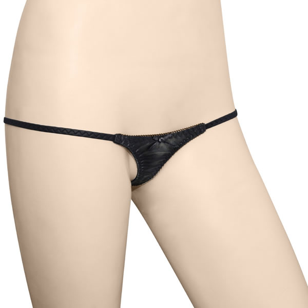 ★バックフラワー刺繍スーパーマイクロTバック　ブラック