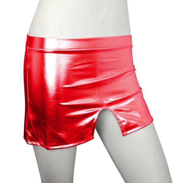 ★メタリックミニスカート　レッド