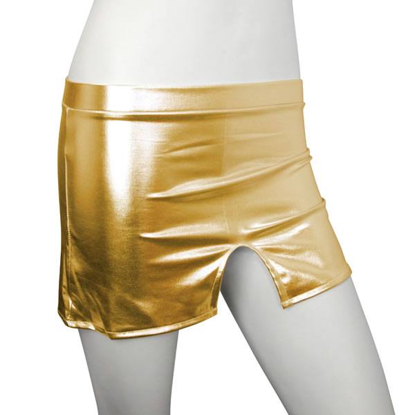 ★メタリックミニスカート　ゴールド