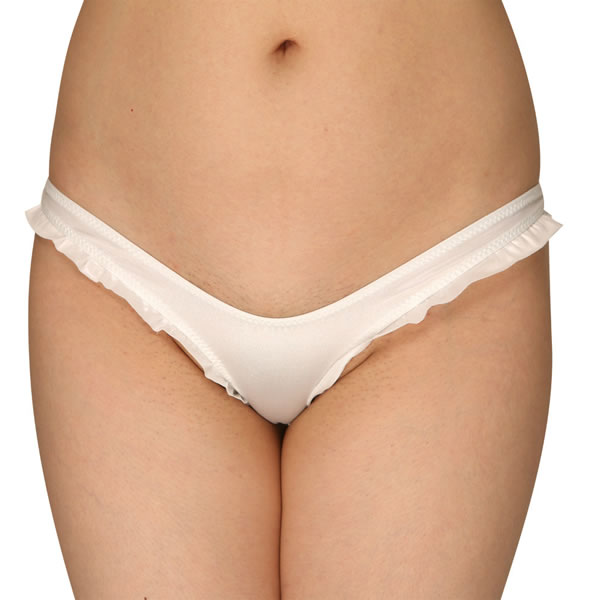 ★ストレッチフリルグロスOバック　ホワイト