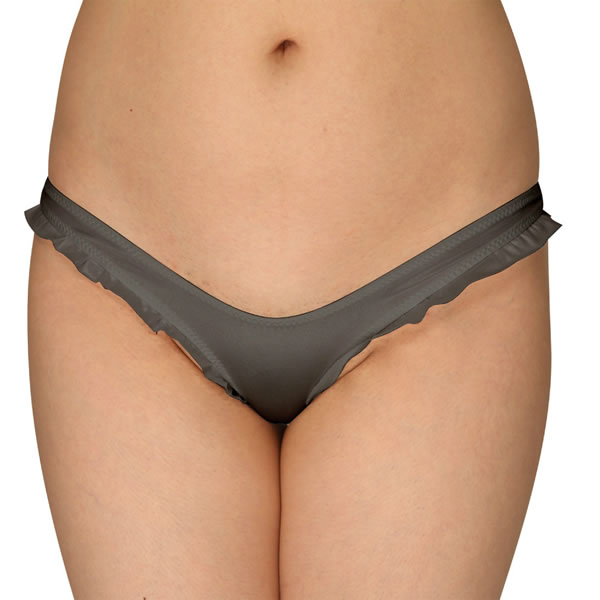 ★ストレッチフリルグロスOバック　ブラック