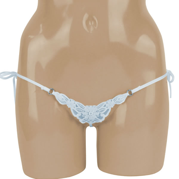 ★極小フロントレースサイドリボンGスト　サックス