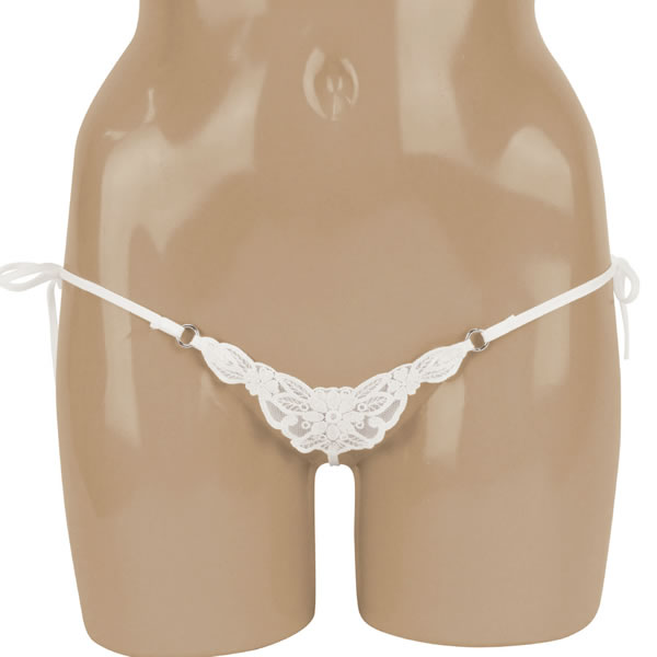 ★極小フロントレースサイドリボンGスト　ホワイト