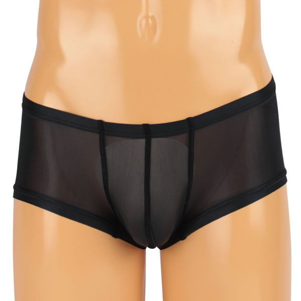 ★メンズ　極薄ストレッチ生地ローライズボクサーパンツ　ブラック