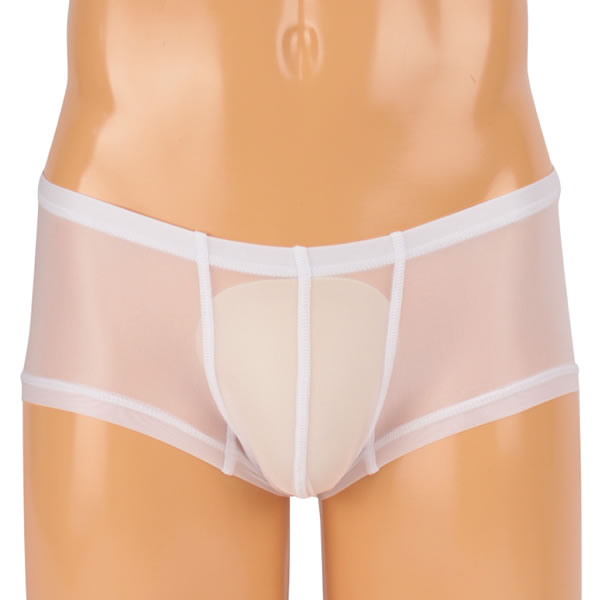 ★メンズ　極薄ストレッチ生地ローライズボクサーパンツ　ホワイト