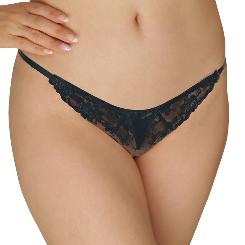 ★フェリカ&レース生地Gストリング　ブラック 【TW329BK】