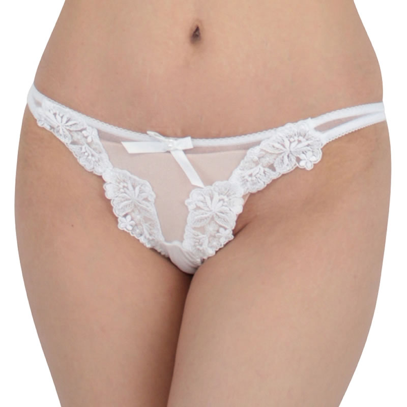 ★スパークハーフ&レースコンビTバック　ホワイト