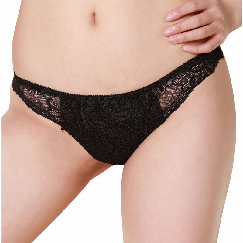 ★nemoP ローターポケット付きTバック(総レース)　ブラック【2JT-PT014】