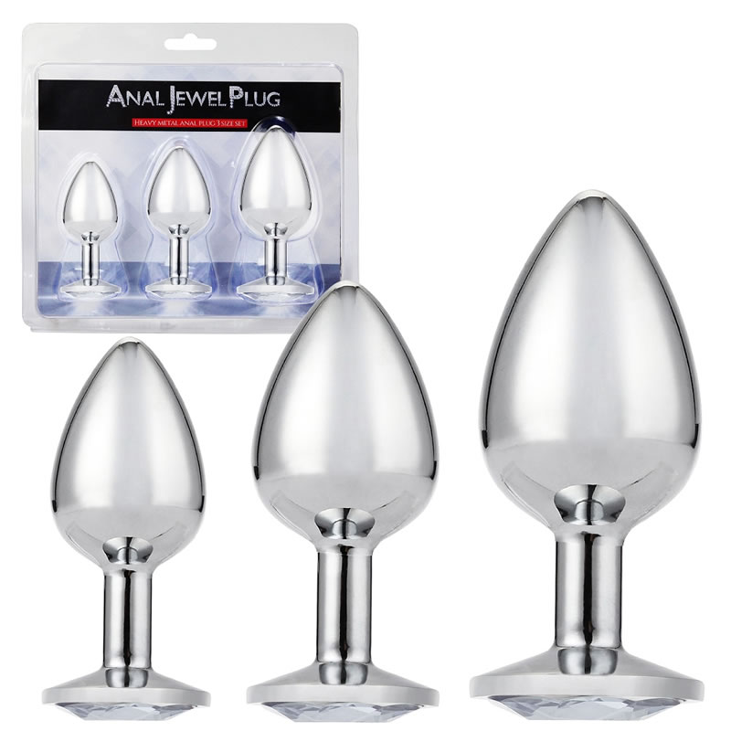 ★アナルジュエルプラグ　3サイズセット