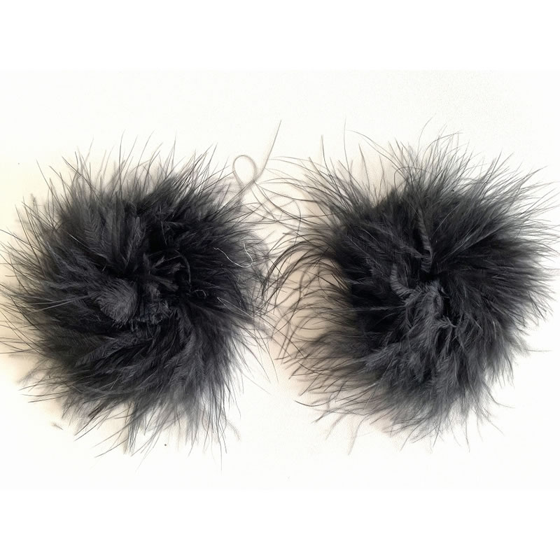 ★chu-U-chu ファー付きニップレス ブラック【2JT-PE038】