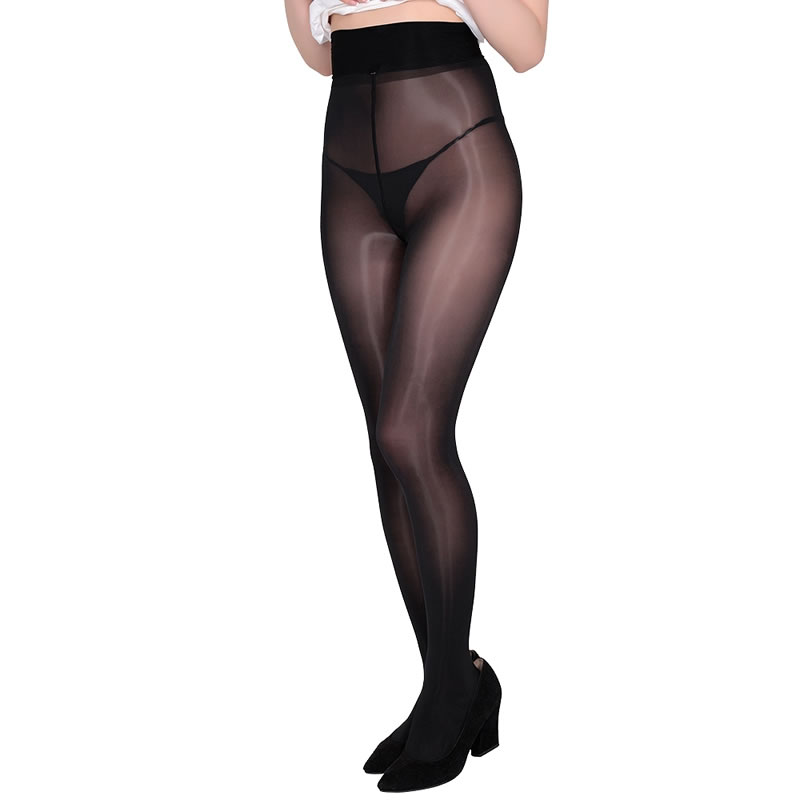 シルキースムース光沢パンティストッキング　ブラック【5E0055BK】