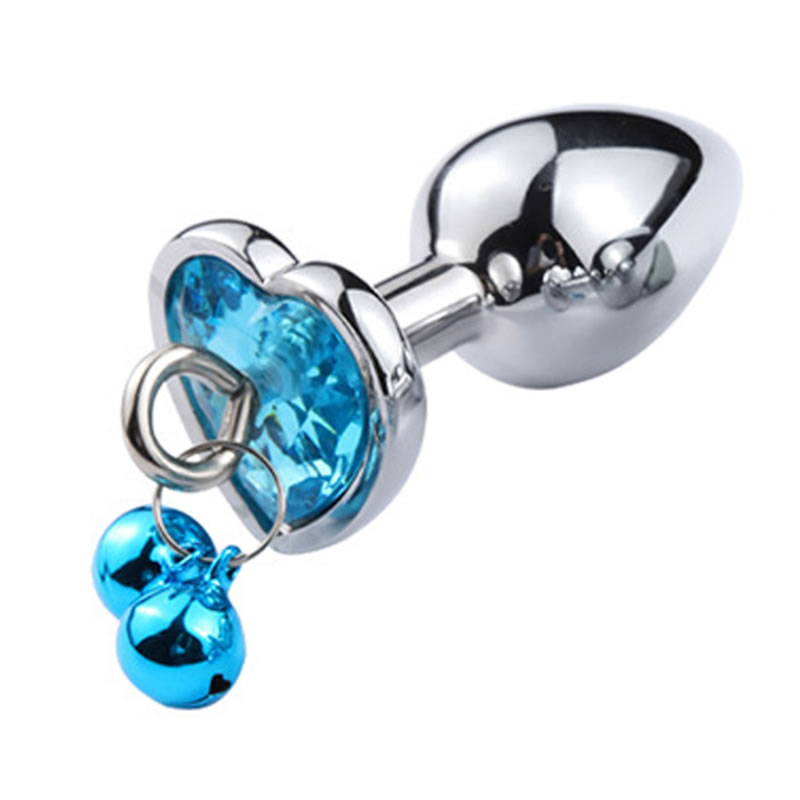 ★SM-VIP　鈴付きハートプラグ　ブルー　S