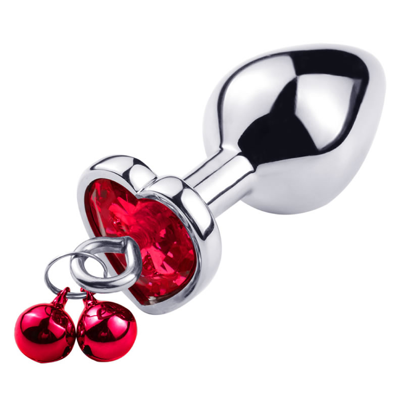 ★SM-VIP　鈴付きハートプラグ　レッド　M