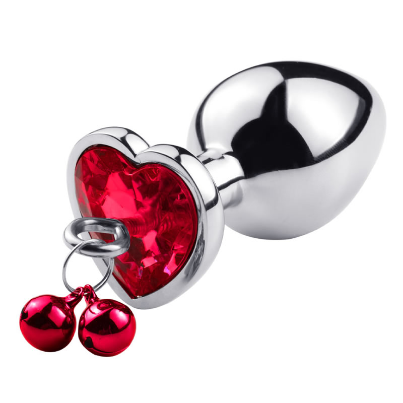 ★SM-VIP　鈴付きハートプラグ　レッド　L