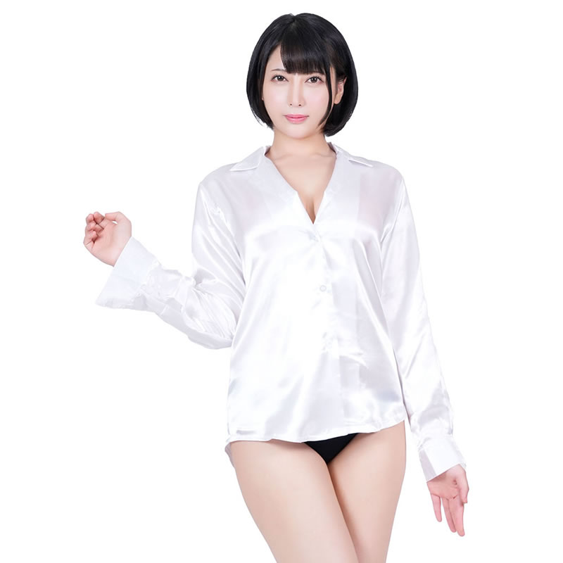 いちゃキャバ仕様光沢ワイシャツホワイト【A0717WH】